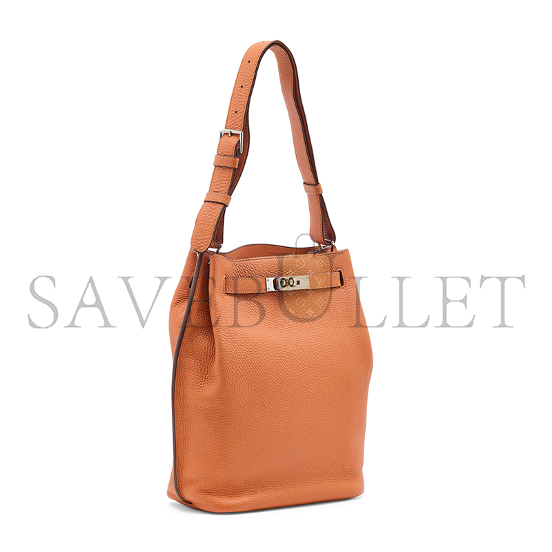 H**mes MASTER 22CM ORANGE TOGO LEATHER PALLADIUM PLATED SO KELLY BAG (29.5*22*11cm)